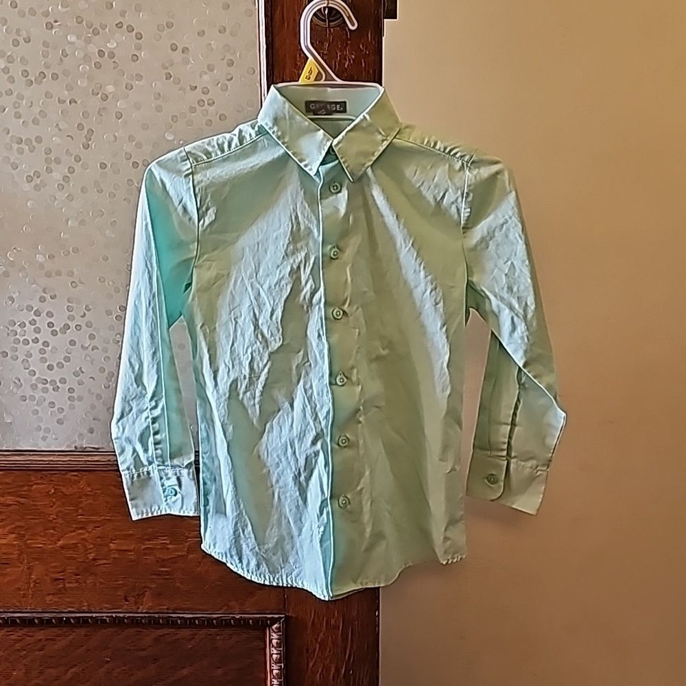 Boys Light green button down dress shirt